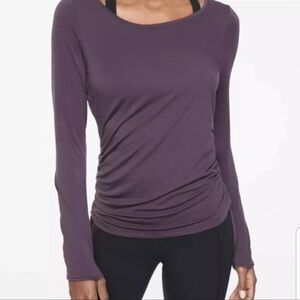 ATHLETA Encore Cinched Long Sleeve Top
